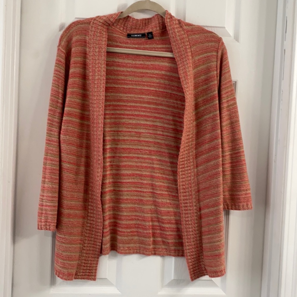 Cream, tan and orange cardigan